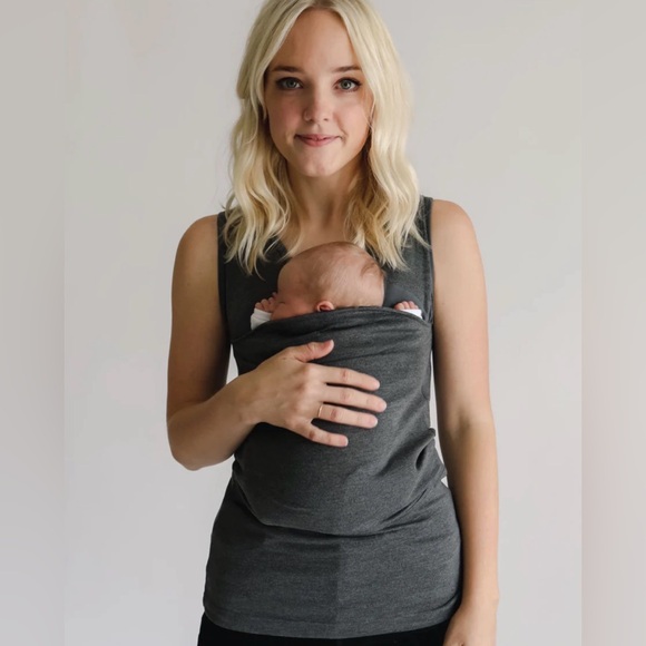 lalabu Tops - Lalabu Soothe Shirt Gray XS Baby Wearing Tank Top Baby Wrap Shirt